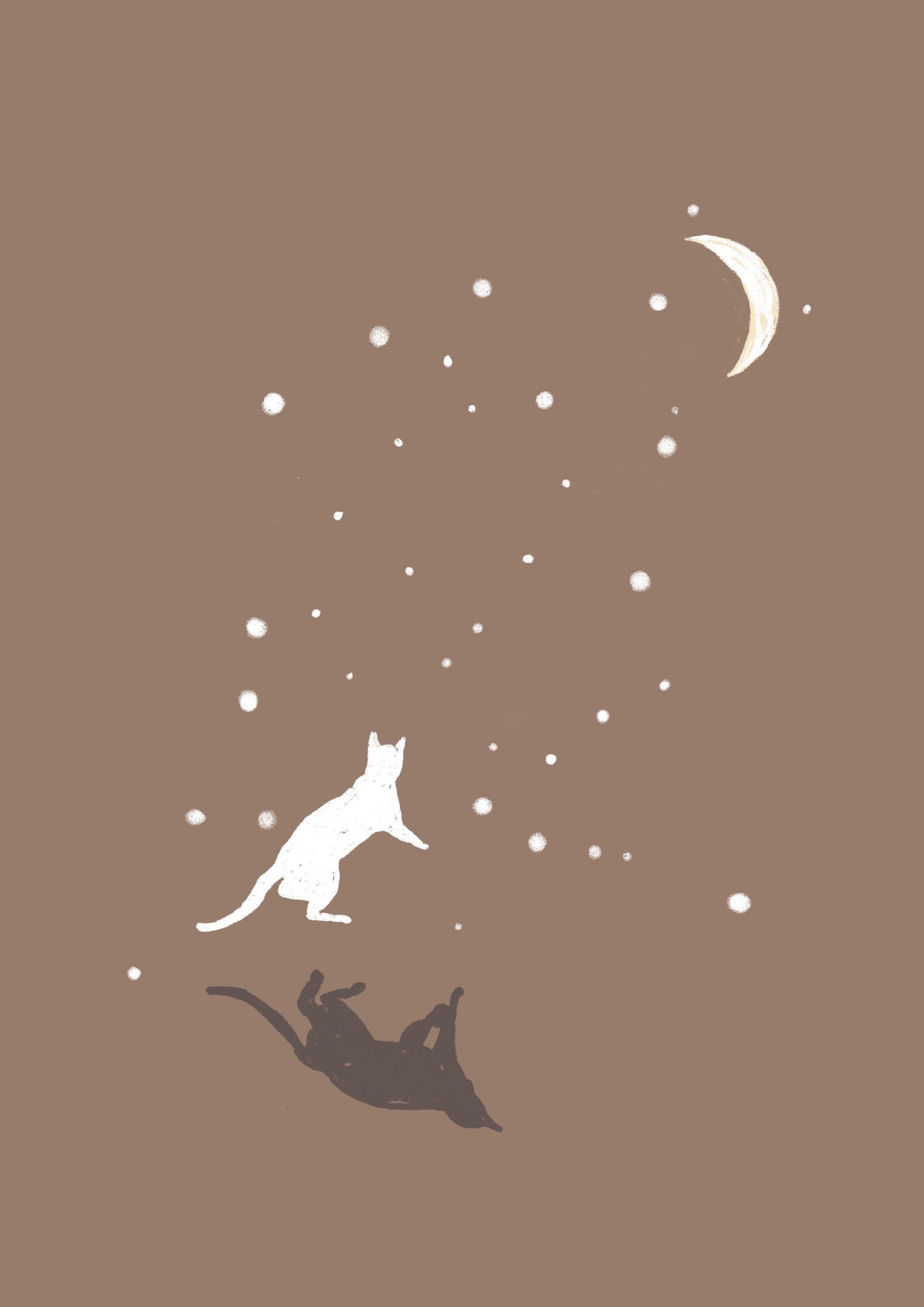 Winter Cat and moon
